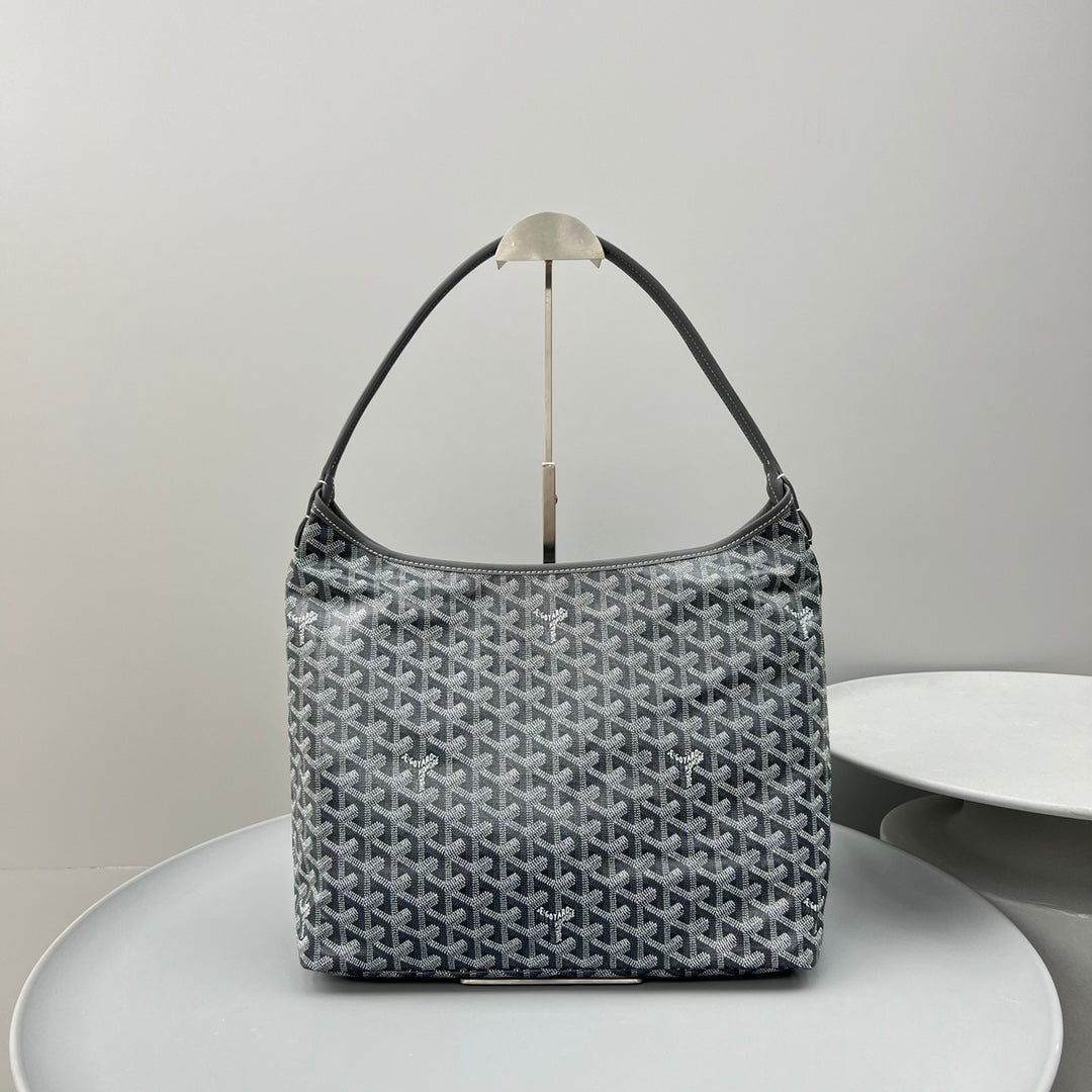 HOBO BOHÈME 34 IN GREY GOYARDINE CANVAS AND CALFSKIN