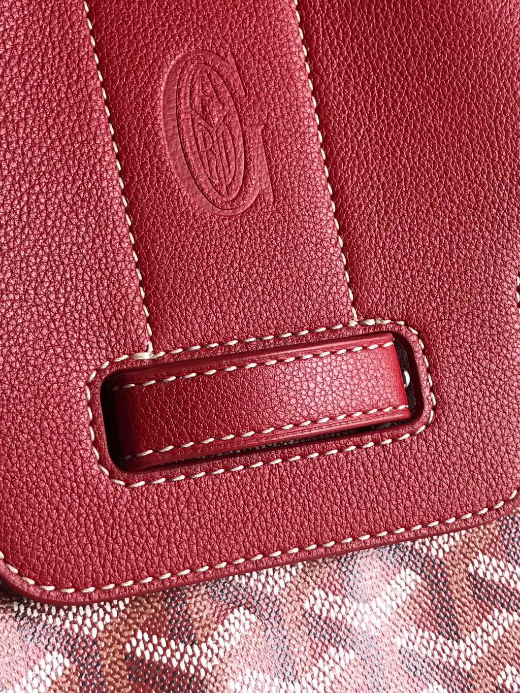 SAIGON SOUPLE BAG 34 IN PERSIAN RED GOYARDINE CANVAS AND CALFSKIN
