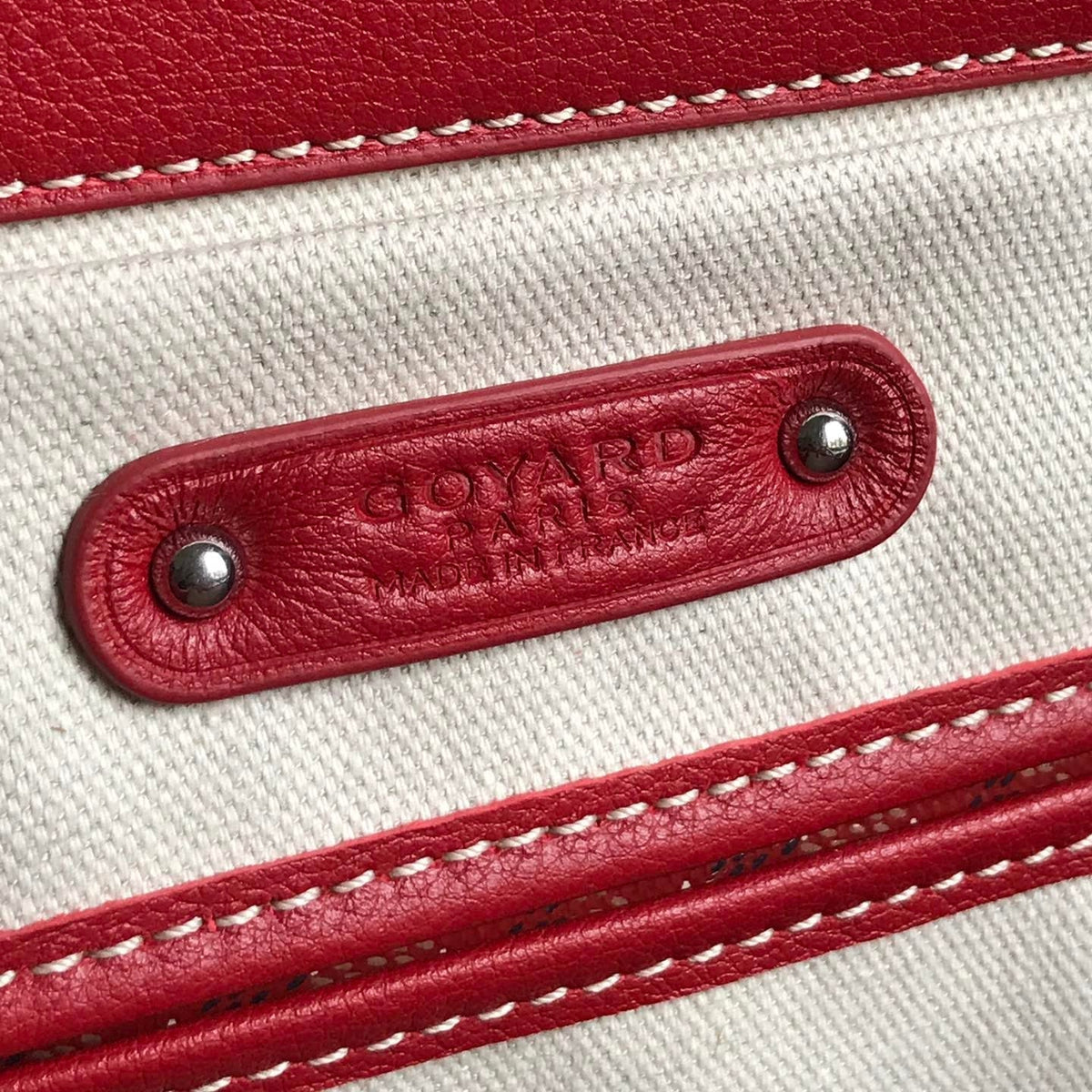 SAIGON SOUPLE BAG 34 IN PERSIAN RED GOYARDINE CANVAS AND CALFSKIN
