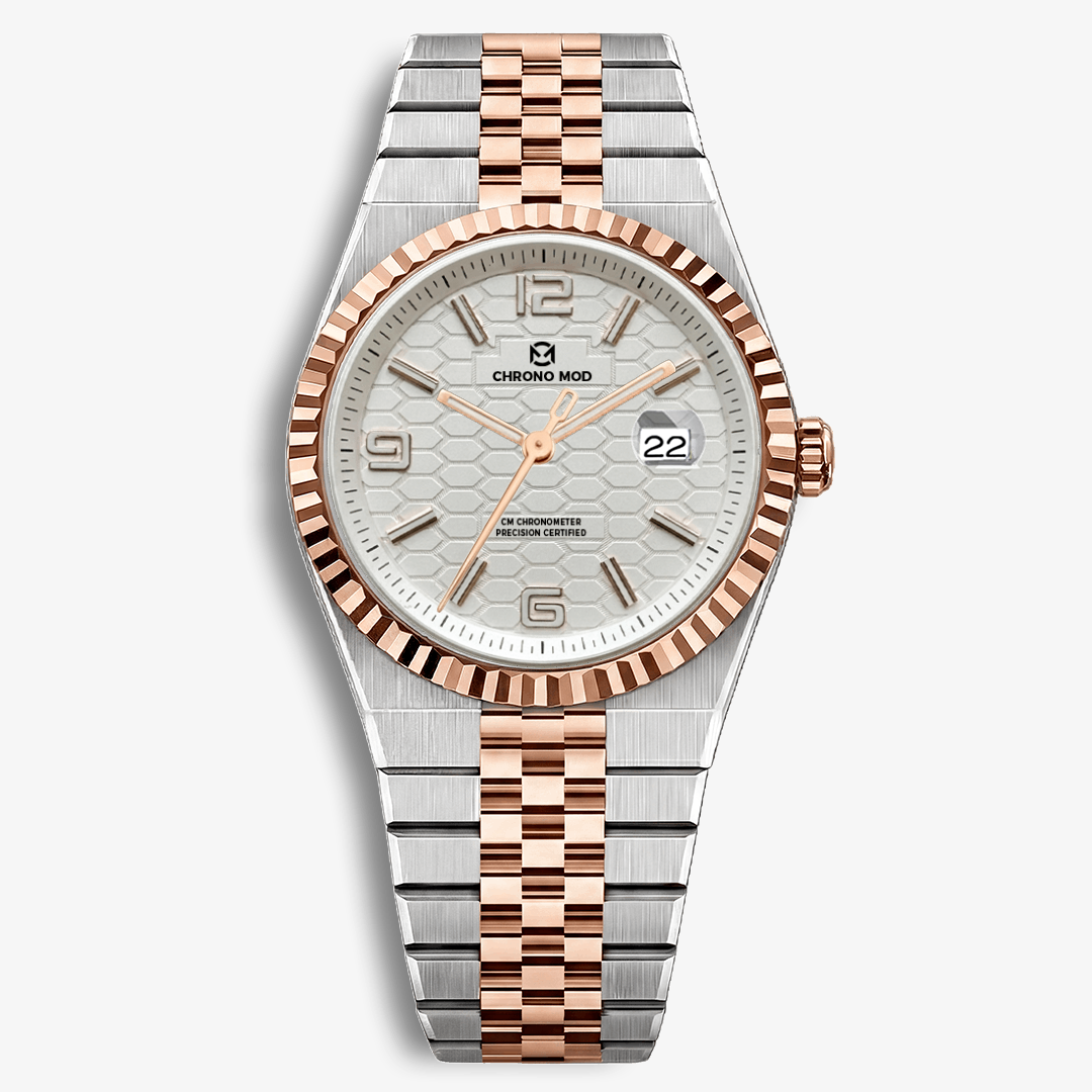 LandMaster – Rolesor White Rose Gold Dial