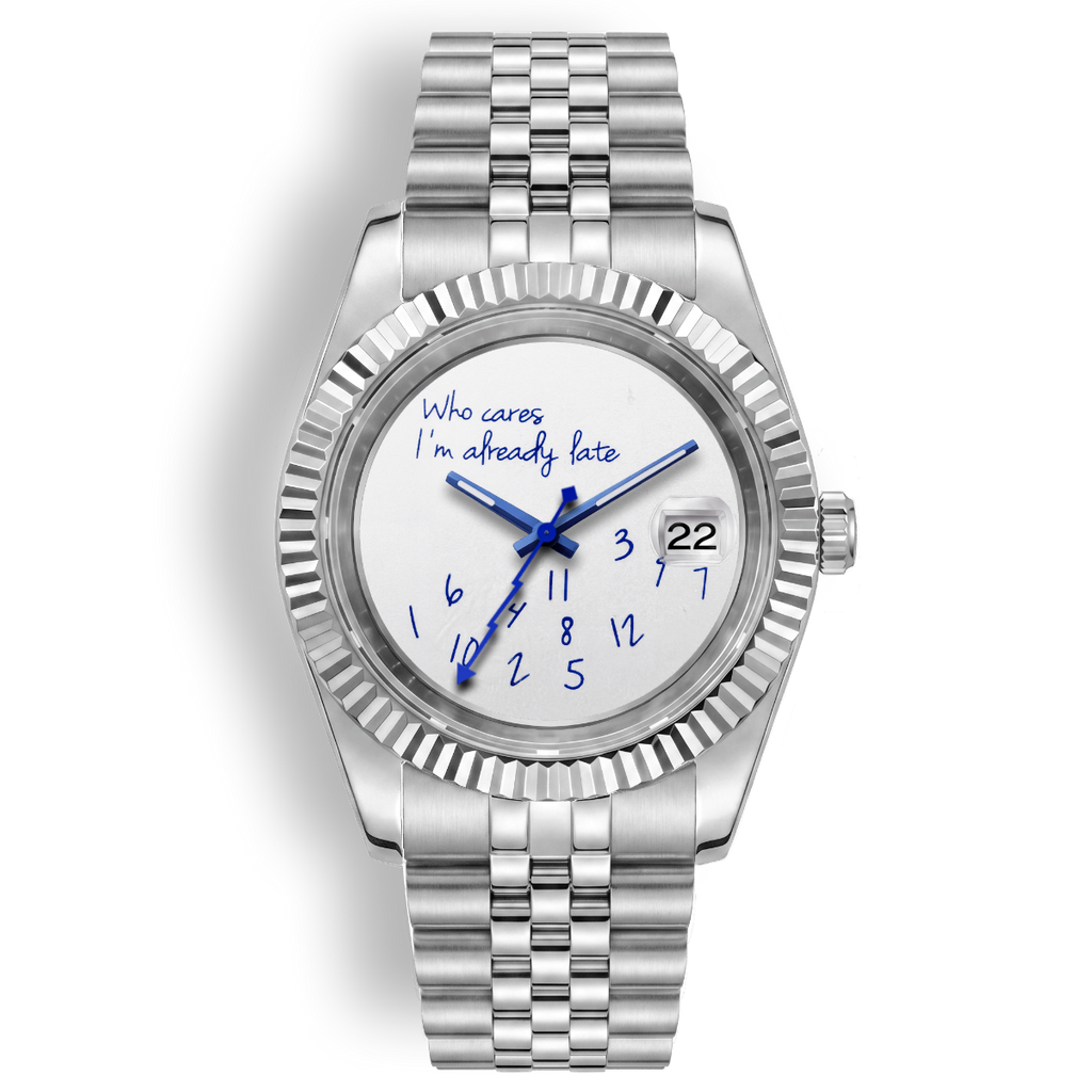 Classic Date – “Who Cares I'm Already Late” Dial With Magnifying Glass