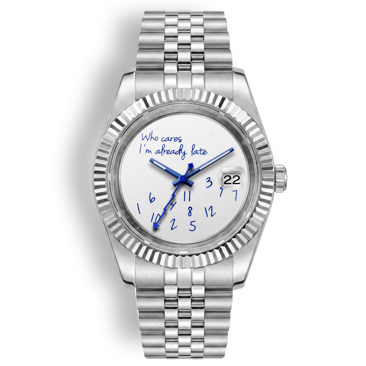 Classic Date – “Who Cares I'm Already Late” Dial With Magnifying Glass