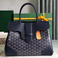 SAIGON SOUPLE BAG 34 IN NAVY BLUE GOYARDINE CANVAS AND CALFSKIN