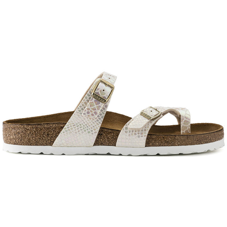Birkenstock Mayari Sandal Shiny Snake Print / Iridescent Python White