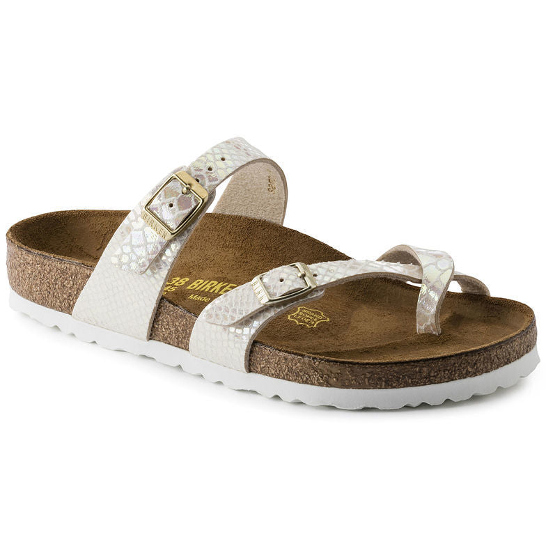 Birkenstock Mayari Sandal Shiny Snake Print / Iridescent Python White