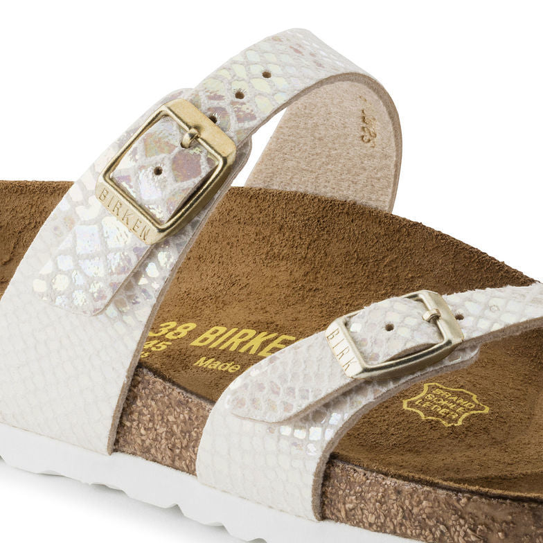 Birkenstock Mayari Sandal Shiny Snake Print / Iridescent Python White
