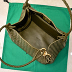 BV 26s Parachute Bag Olive Intrecciato Leather 291411
