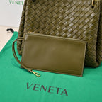 BV 26s Parachute Bag Olive Intrecciato Leather 291411