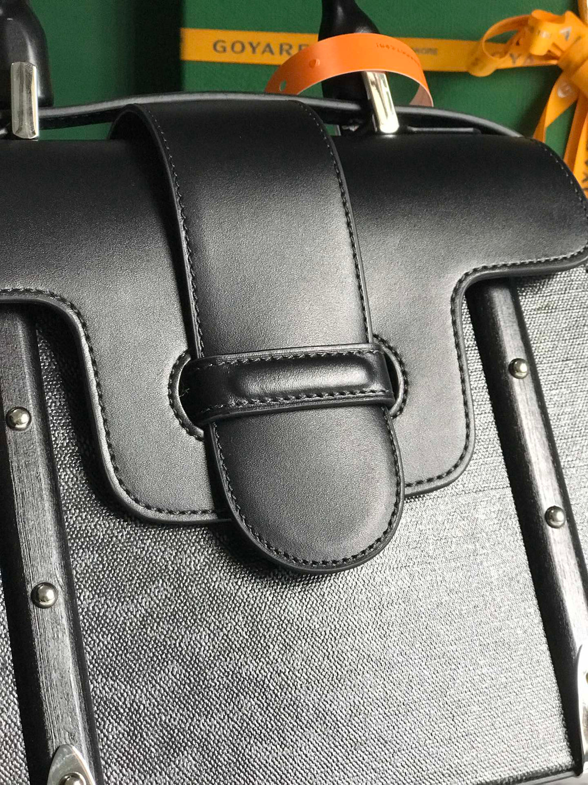 SAÏGON PM BAG 28 IN BLACK GOYARDINE CANVAS AND CALFSKIN