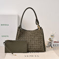 BV 26s Parachute Bag Olive Intrecciato Suede 291417