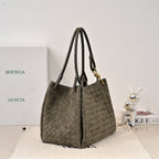 BV 26s Parachute Bag Olive Intrecciato Suede 291417