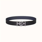 ULYSSE BELT BUCKLE & REVERSIBLE NAVY BLUE LEATHER STRAP 38MM SILVER HARDWARE