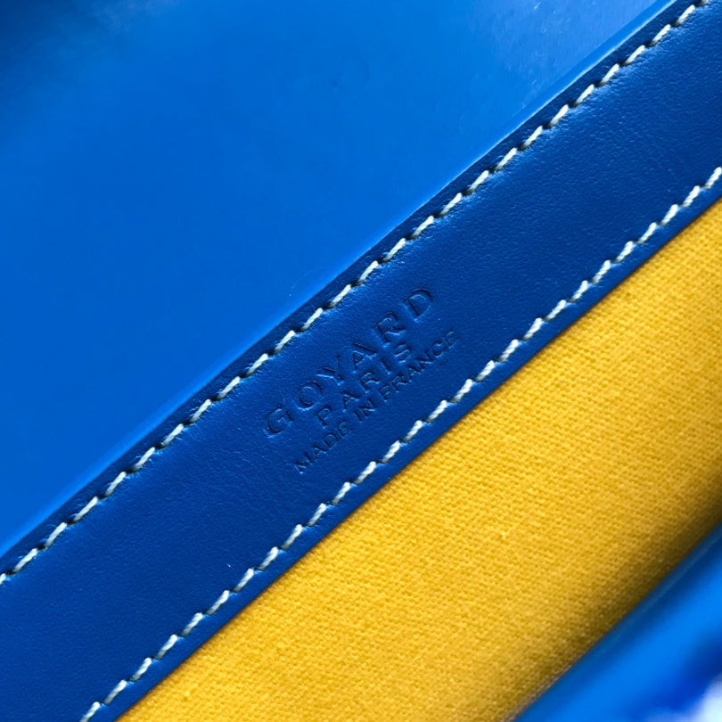 SAÏGON PM BAG 28 IN CURIOUS BLUE GOYARDINE CANVAS AND CALFSKIN