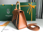 SAÏGON PM BAG 28 IN BROWN GOYARDINE CANVAS AND CALFSKIN