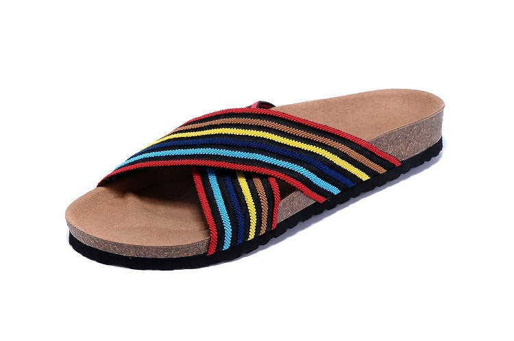 Birkenstock Siena Sandal Multicolor Rainbow Striped Textile