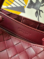 BV Small Andiamo Bag 20cm Burugundy Intrecciato Leather 291445