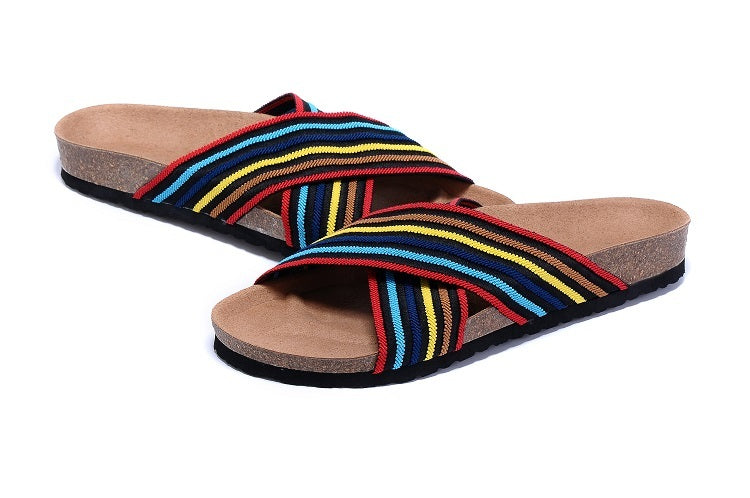 Birkenstock Siena Sandal Multicolor Rainbow Striped Textile