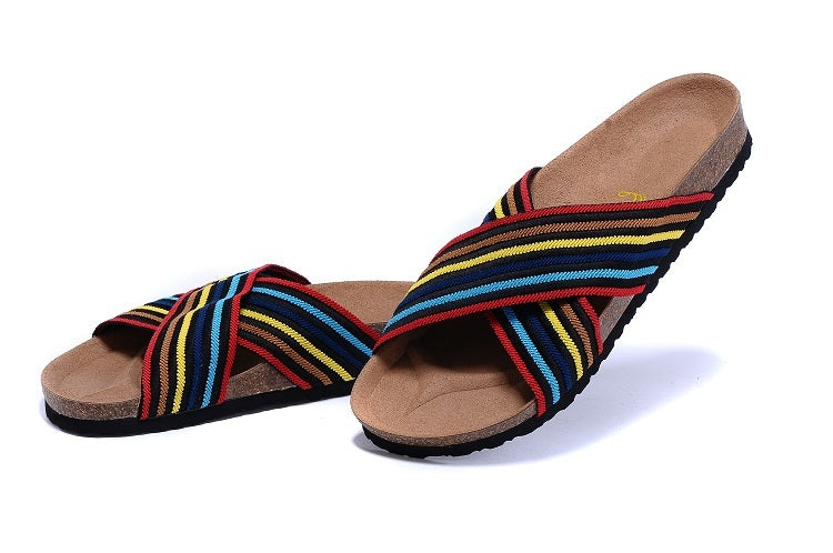 Birkenstock Siena Sandal Multicolor Rainbow Striped Textile