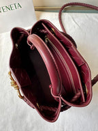 BV Small Andiamo Bag 20cm Burugundy Intrecciato Leather 291445