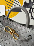 BV Small Andiamo Bag 20cm Grey Intrecciato Leather 291448