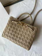 BV Small Andiamo Bag 20cm Light Taupe Intrecciato Leather 291448