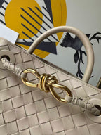 BV Small Andiamo Bag 20cm Light Taupe Intrecciato Leather 291448