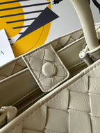 BV Small Andiamo Bag 20cm Ecru Intrecciato Leather 291450