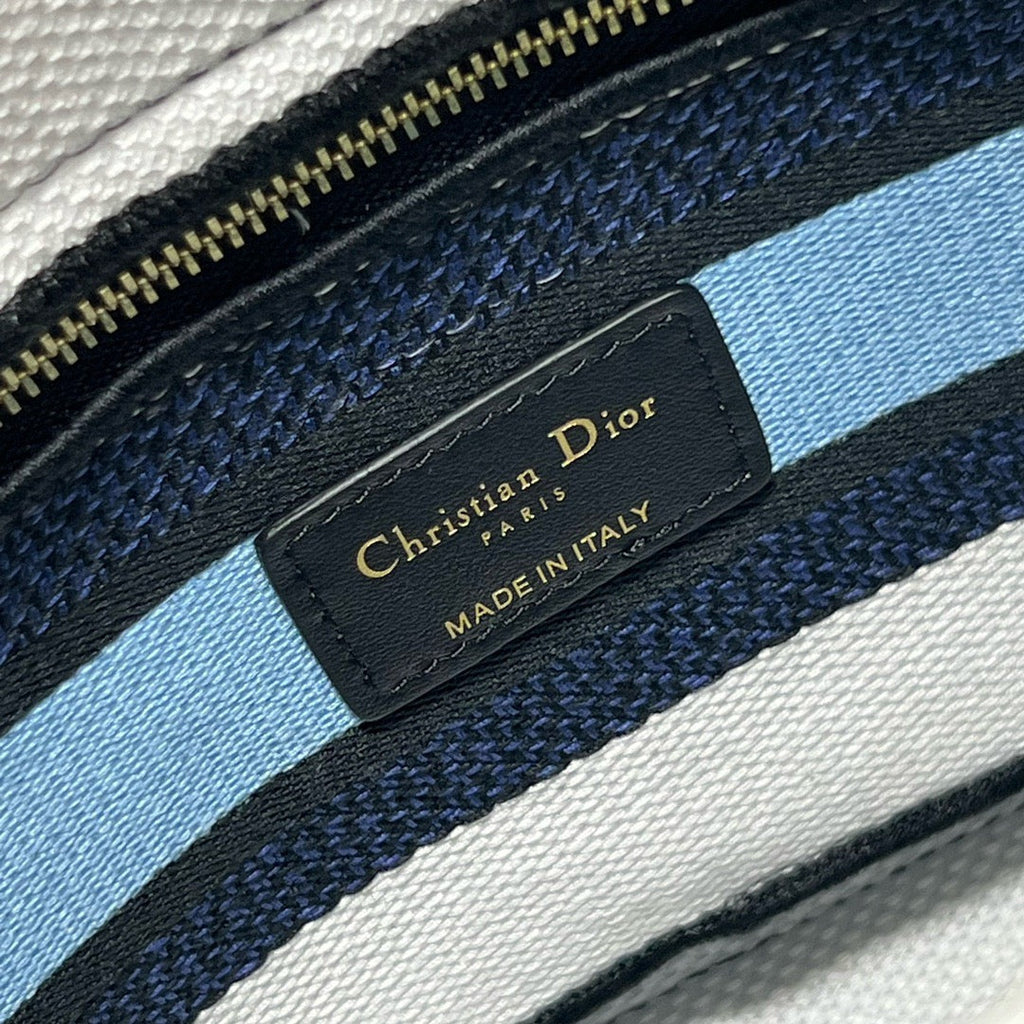 CD Butterfly Love Flower Blue 24 Lady Dior Bag Canvas 336667