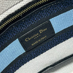 CD Butterfly Love Flower Blue 24 Lady Dior Bag Canvas 336667