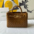BV Small Andiamo Bag 20cm Muted Brown Intrecciato Leather 291456