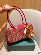 SAINT MARTIN BAG 35 IN CADMIUM RED GOYARDINE CANVAS AND CALFSKIN