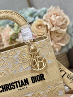CD Mesh Apricot 24 Lady Dior Bag Canvas 336673