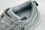 HOKA Bondi 8 White Grey Black Logo Running Sneaker
