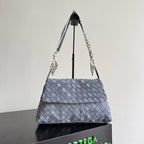 BV Giorno Bag Cloudy Indigo Intrecciato Suede