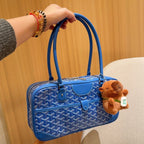 SAINT MARTIN BAG 35 IN BLUE GOYARDINE CANVAS AND CALFSKIN