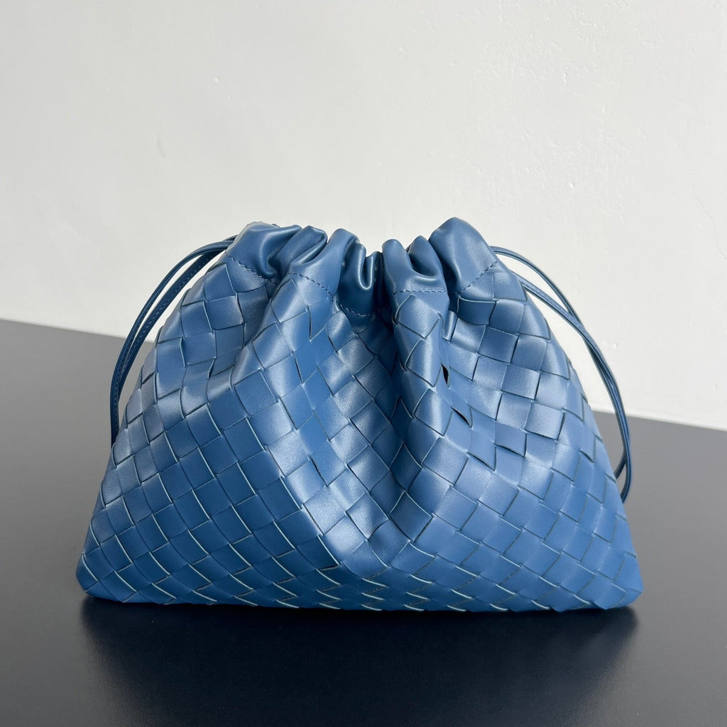 BV Dustbag Notte 33cm With Chain Blue Venezia Calfskin HW