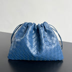 BV Dustbag Notte 33cm With Chain Blue Venezia Calfskin HW