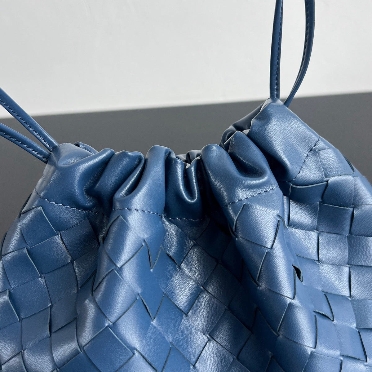 BV Dustbag Notte 33cm With Chain Blue Venezia Calfskin HW