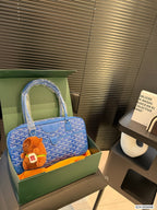 SAINT MARTIN BAG 35 IN BLUE GOYARDINE CANVAS AND CALFSKIN