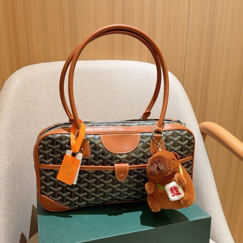 SAINT MARTIN BAG 35 IN BROWN GOYARDINE CANVAS AND CALFSKIN