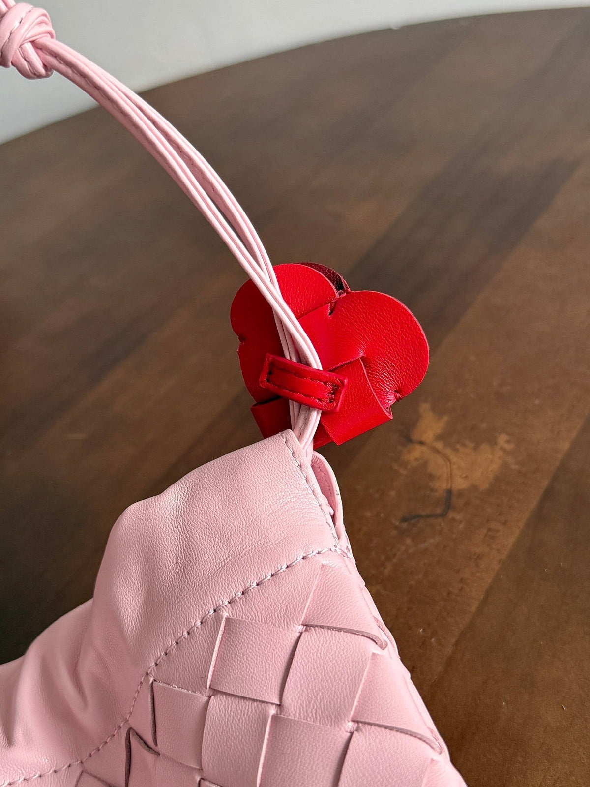 BV 26s Dust Bag Light Pink Intrecciato Leather