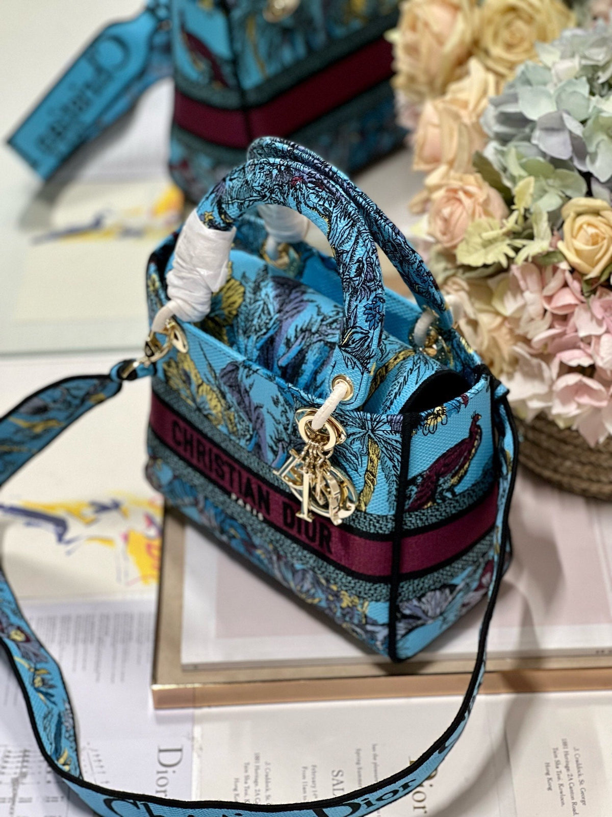 CD Elephant Blue 24 Lady Dior Bag Canvas 336679