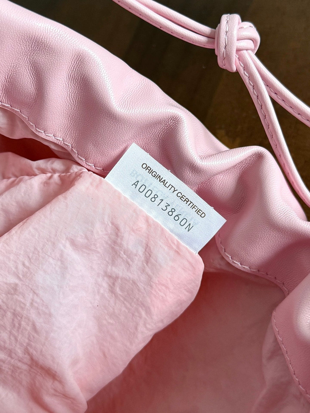 BV 26s Dust Bag Light Pink Intrecciato Leather