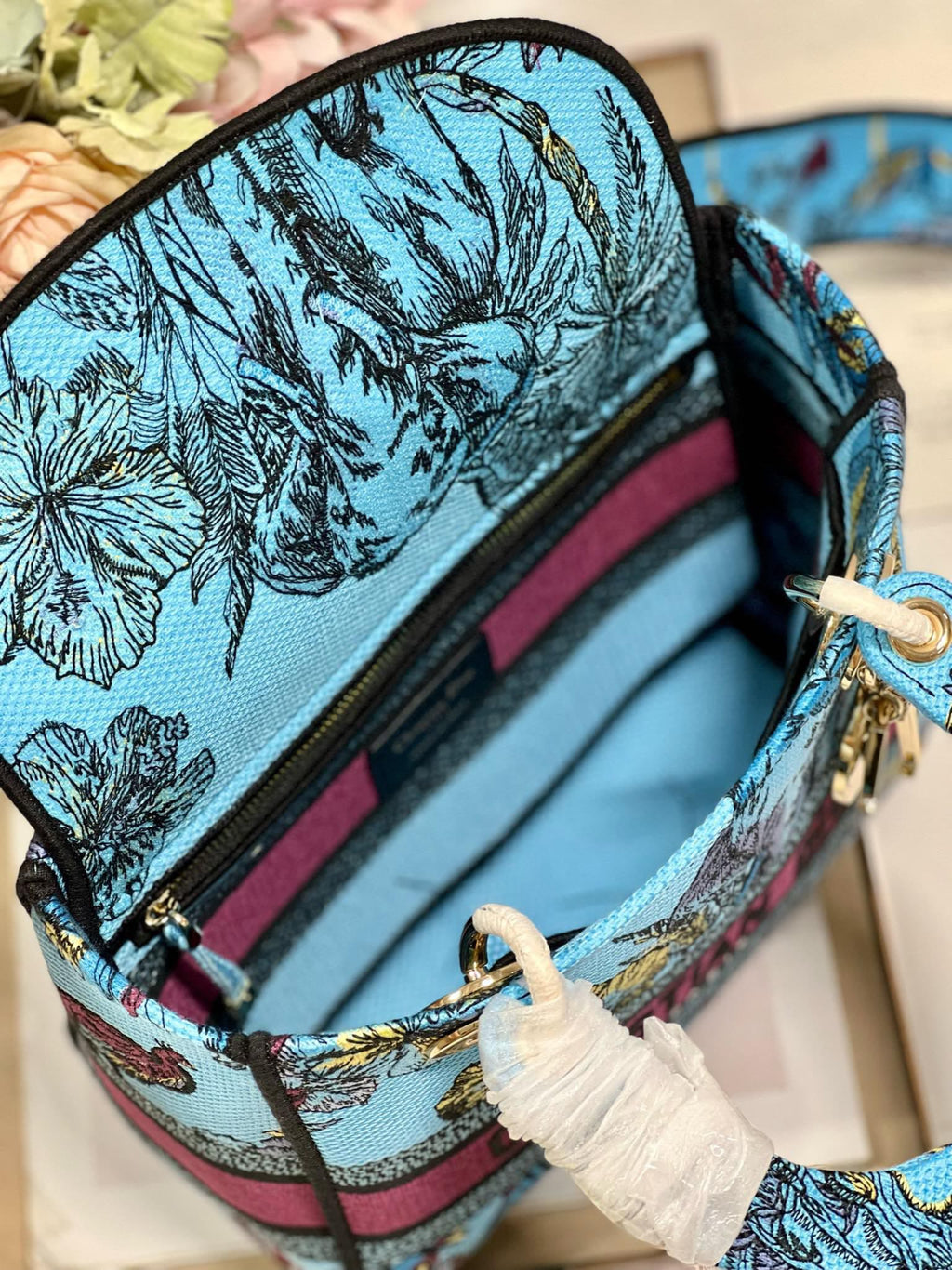 CD Elephant Blue 24 Lady Dior Bag Canvas 336679