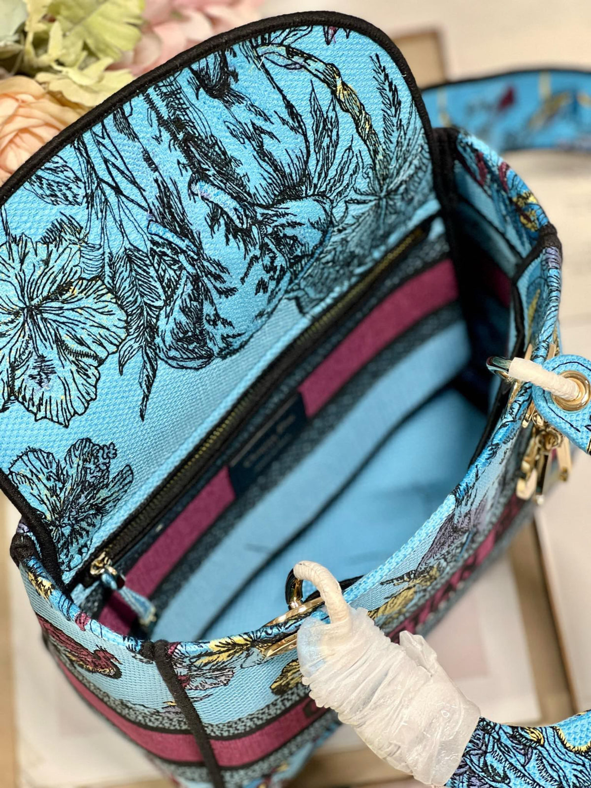 CD Elephant Blue 24 Lady Dior Bag Canvas 336679