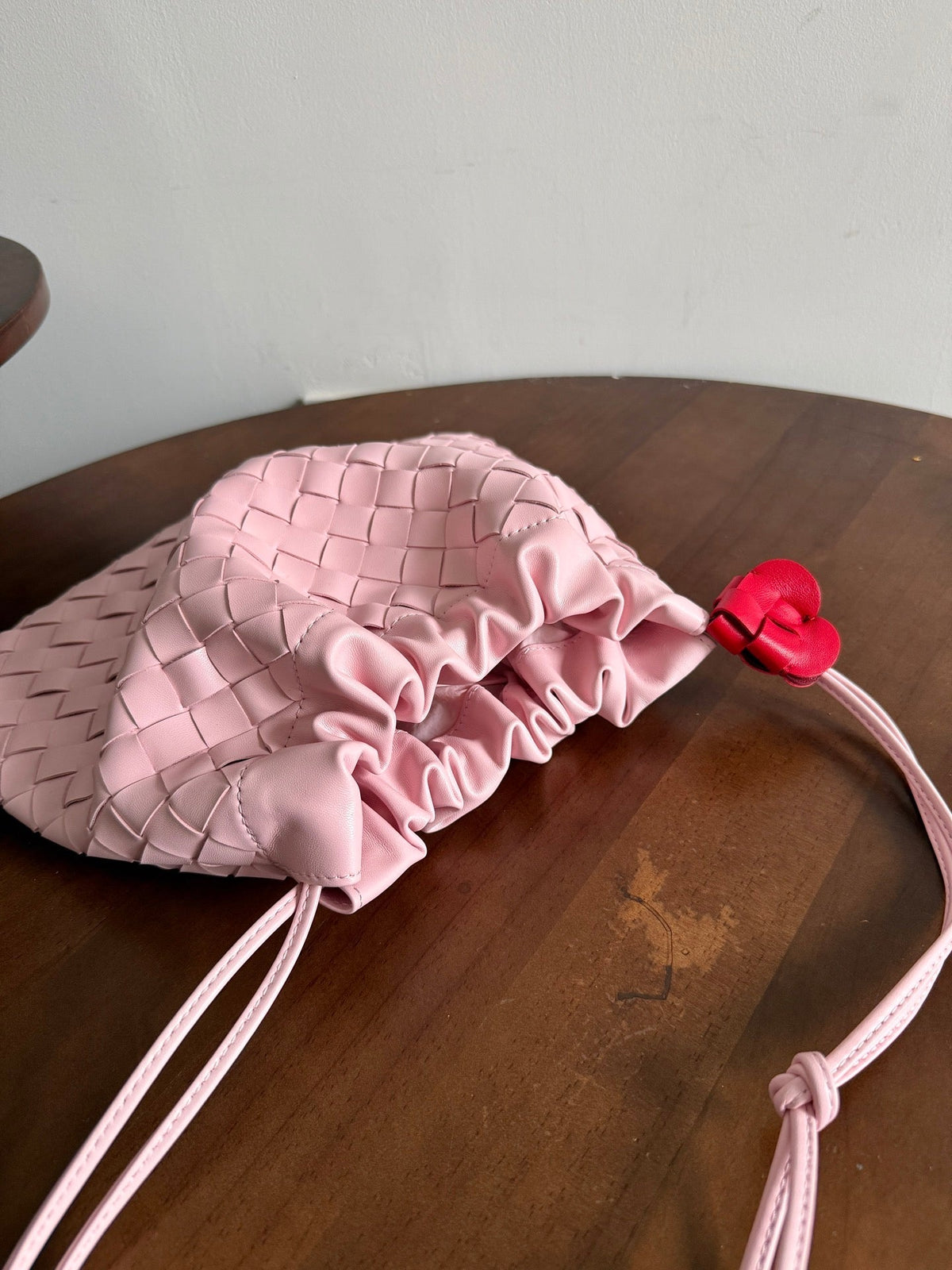 BV 26s Dust Bag Light Pink Intrecciato Leather