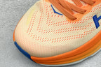 HOKA Bondi 8 Orange Gradient Blue Logo Running Shoes