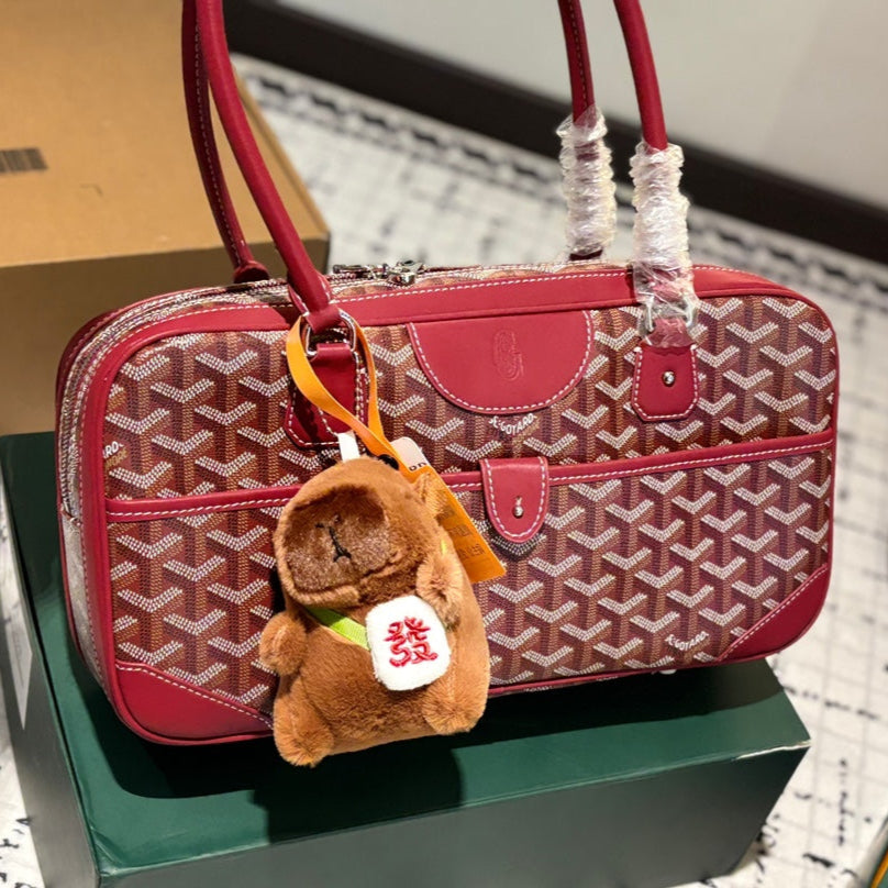 SAINT MARTIN BAG 35 IN BURGUNDY RED GOYARDINE CANVAS AND CALFSKIN