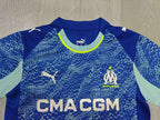 KIDS Puma Olympique de Marseille Away Jersey & Shorts Set Deep Royal Blue / Mint Green / Electric Yellow