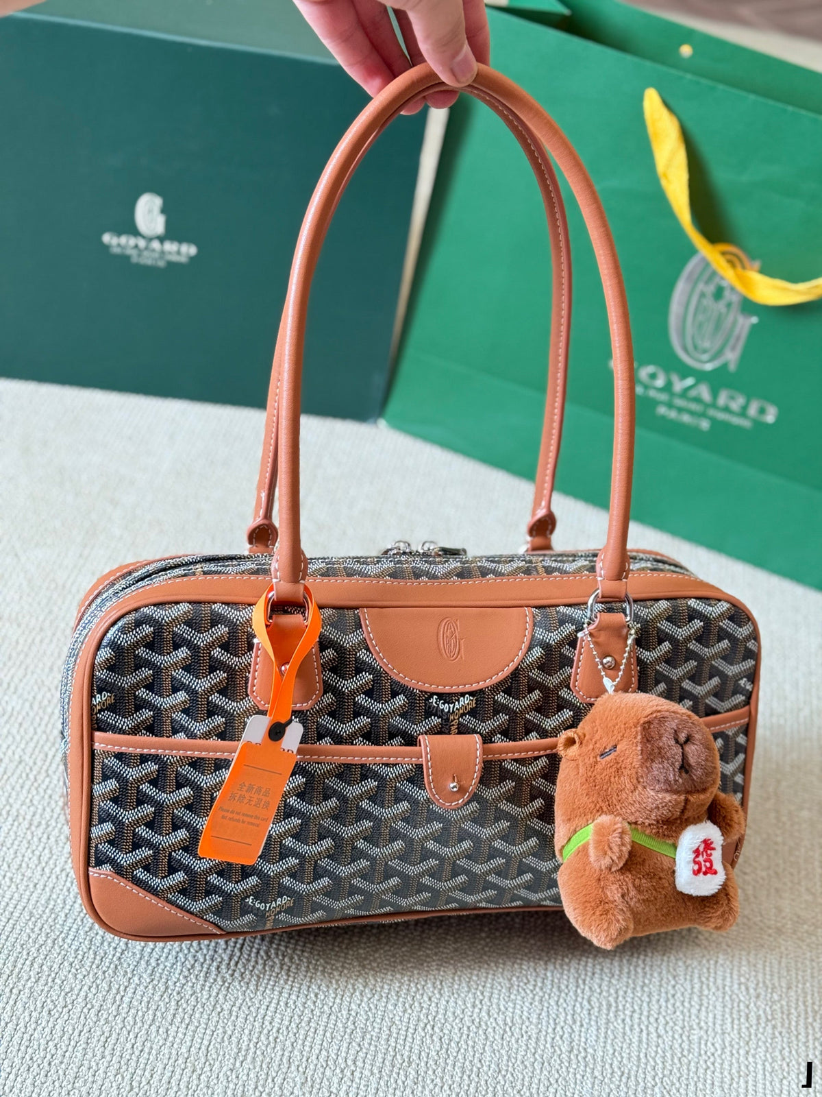 SAINT MARTIN MINI BAG 22 IN BROWN GOYARDINE CANVAS AND CALFSKIN